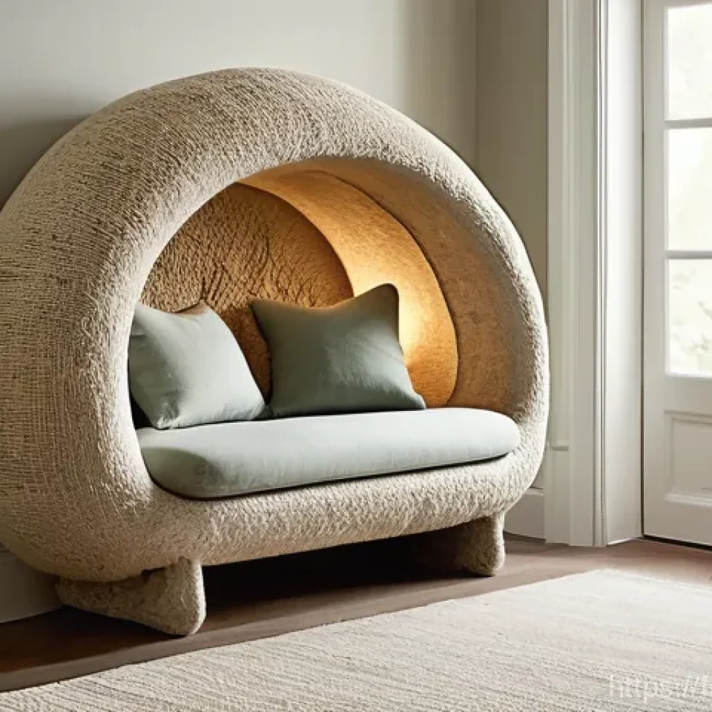버섯 소재의 색상 선택과 디자인 - **Prompt 1: Enchanted Forest Reading Nook**
"A cozy and serene reading nook, imbued with the sof...