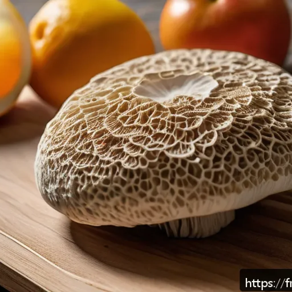 버섯 기반 소재의 고객 만족도 조사 - A close-up, hyper-realistic image of a biodegradable mushroom mycelium packaging panel with intricat...