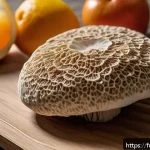 Home 20 버섯 기반 소재의 고객 만족도 조사 - A close-up, hyper-realistic image of a biodegradable mushroom mycelium packaging panel with intricat...