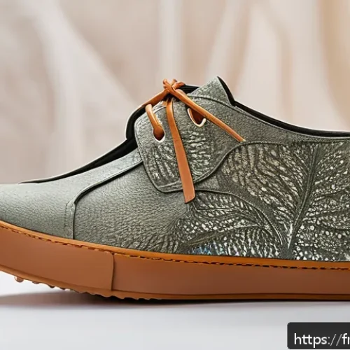 Home 16 버섯 소재의 산업 혁신 사례 - A close-up of a sustainable fashion accessory made from mushroom mycelium leather, displayed on a mi...